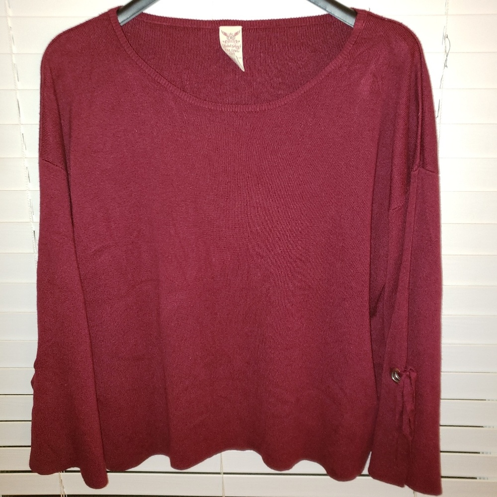 Sweater with tie sleeves